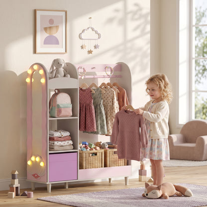 AIYAPLAY Kids Clothing Rack in Pink