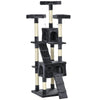 PawHut 173cm Cat Tree Scratching House, Activity Play Centre, Charcoal Grey