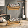 HOMCOM 50 CD Storage Rack, 2-Tier Metal CD Storage Unit, Free Standing, Easy to Assemble, Black