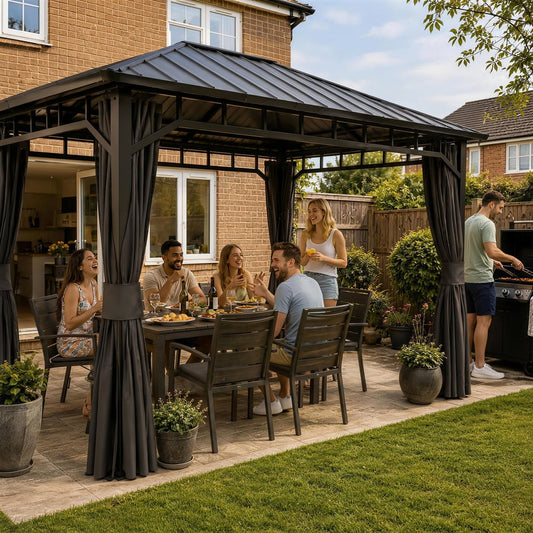 Outsunny Hardtop Gazebo in Dark Grey