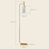 HOMCOM Floor Lamp for Living Room with Glass Lampshade, Modern Standing Lamp with Foot Switch for Bedroom, Bulb not Included, Gold Tone