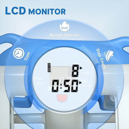 جهاز تدرج صغير محمول من HOMCOM، أجهزة تدرج لتمارين اللياقة البدنية مع شاشة LCD، دواسات قدم مانعة للانزلاق للاستخدام في المنزل أو الصالة الرياضية أو المكتب، أزرق