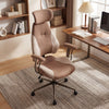 Office Chair with 2D Adjustable Headrest Elastic Sponge Filling-Brrown