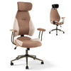 Office Chair with 2D Adjustable Headrest Elastic Sponge Filling-Brrown