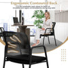 Office Guest Chairs with Ergonomic Mesh Backrest and Cushioned Seat Set of 6-Black