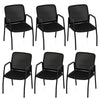 Office Guest Chairs with Ergonomic Mesh Backrest and Cushioned Seat Set of 6-Black