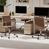 Height Adjustable Rolling High-Back Executive Chair for Home Office-Brown