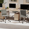 Height Adjustable Rolling High-Back Executive Chair for Home Office-Grey