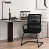 Conference Reception Chair with Lumbar Support and Sled Base-Black