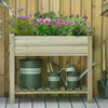 Outsunny Garden Wooden Planters√Ø¬º≈í Raised Garden Bed with Legs and Storage Shelf Elevated Wooden Planter Box