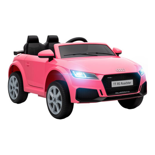 AIYAPLAY 12V Audi TT RS Licensed Electric Car, Electric Ride On Toy with Remote Control, Dual Motors, 4-Wheel Suspension, Pink