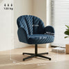 HOMCOM Swivel Accent Chair, Shell-Shaped Armchair with Spring Cushion, Metal Base, Dark Blue