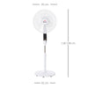 HOMCOM 16'' Pedestal Stand Fan, 3 Speed 3 Mode, 85Â° Oscillation, LED Panel, 3M Remote Controller, Height Adjustable for Living Room, Bedroom, Garage, Office, Black and White
