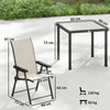 Outsunny 5 Pieces Outdoor Dining Set, Garden Dining Set for 4 with Square Table and Folding Chairs, Brown