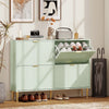 HOMCOM Elegant Four-Drawer Shoe Cabinet - Light Green