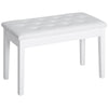 HOMCOM PU Leather Upholstered Piano Stool Makeup Stool Bench Dressing Table Seat with Storage 76x36x50cm, White