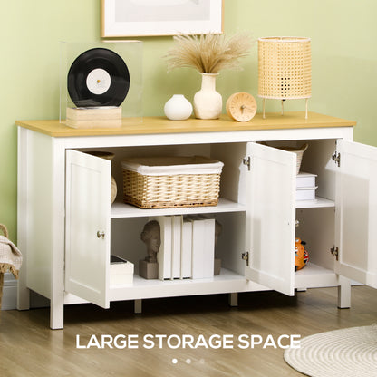 HOMCOM Sideboard, Buffet Cabinet with Doors and Adjustable Shelves for Living Room, Entryway, White