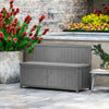 Outsunny Wood Storage Bench for Patio Furniture, Outdoor Garden Seating Tools, Grey