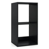Open Back 2-tier Bookshelf with Anti-toppling Kit-Black