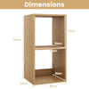 Open Back 2-tier Bookshelf with Anti-toppling Kit-Natural