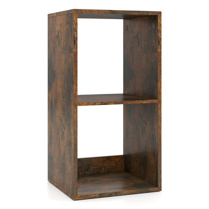 Open Back 2-tier Bookshelf with Anti-toppling Kit-Rustic Brown
