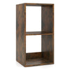 Open Back 2-tier Bookshelf with Anti-toppling Kit-Rustic Brown