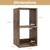 Open Back 2-tier Bookshelf with Anti-toppling Kit-Rustic Brown