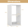 Open Back 2-tier Bookshelf with Anti-toppling Kit-White