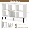6-Cube Storage Bookcase Wooden Open Bookshelf with 5 Metal Legs-White