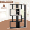 6-Cube Open-back Geometric Bookshelf with Anti-tip Kits-Black