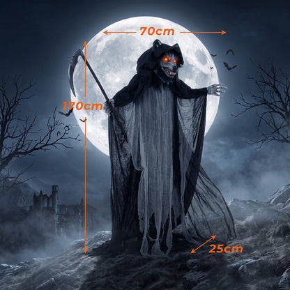 HOMCOM Halloween Standing Werewolf Animated Decoration with Light-Up Eyes, Sound and Touch Activated