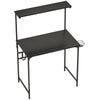 HOMCOM Computer Desk, 80cm Home Office Study Table with Hutch Shelf, Cup Holder, Headphone Hook, Black