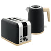 HOMCOM Stainless Steel Kettle and Toaster Set, 1.7L 3000W Fast Boil Kettle & 2 Slice Toaster Kitchen Set with 7 Level Browning Controls, Defrost, Reheat, Auto Off, Boil-dry Protection, Black