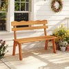 Outdoor 2-Person Wood Garden Bench with Ergonomic Backrest