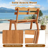 Outdoor 2-Person Wood Garden Bench with Ergonomic Backrest