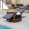Outdoor 360° Swivel Rattan Recliner Chair with Adjustable Backrest and Footrest-Grey