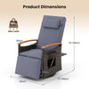 Outdoor 360° Swivel Rattan Recliner Chair with Adjustable Backrest and Footrest-Grey