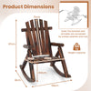 Outdoor Adirondack Rocking Chair Solid Wood with High Back-2 Pack