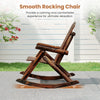 Outdoor Adirondack Rocking Chair Solid Wood with High Back-2 Pack