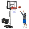 Outdoor Basketball Hoop System with Fillable Base and 2 Wheels-Black
