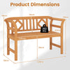 Outdoor Bench Acacia Wood 2-Person Patio Loveseat with Backrest Garden Bench