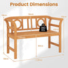 Outdoor Bench Acacia Wood 2-Person Patio Loveseat with Backrest for Porch