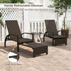 Outdoor Chaise Lounge Chair Patio Wicker Chaise Lounger with 6-Position Adjustable Backrest