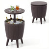 Outdoor Cool Cocktail Bar Table 38L Beer and Wine Cooler with Lift-Top-Brown