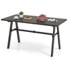 Outdoor Dining Tale for 6 with 4.9 cm Umbrella Hole for Deck-Dark Brown
