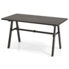Outdoor Dining Tale for 6 with 4.9 cm Umbrella Hole for Deck-Dark Brown