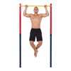 Outdoor In-Ground Pull Up Bar Heavy Duty Metal Pull Up Bar Station with 5 Adjustable Heights-Red