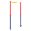 Outdoor In-Ground Pull Up Bar Heavy Duty Metal Pull Up Bar Station with 5 Adjustable Heights-Red