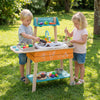 Outdoor Kids Play Kitchen Set Wooden Toy Kitchen Playset with Removable Sink-Multicolor