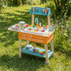 Outdoor Kids Play Kitchen Set Wooden Toy Kitchen Playset with Removable Sink-Multicolor